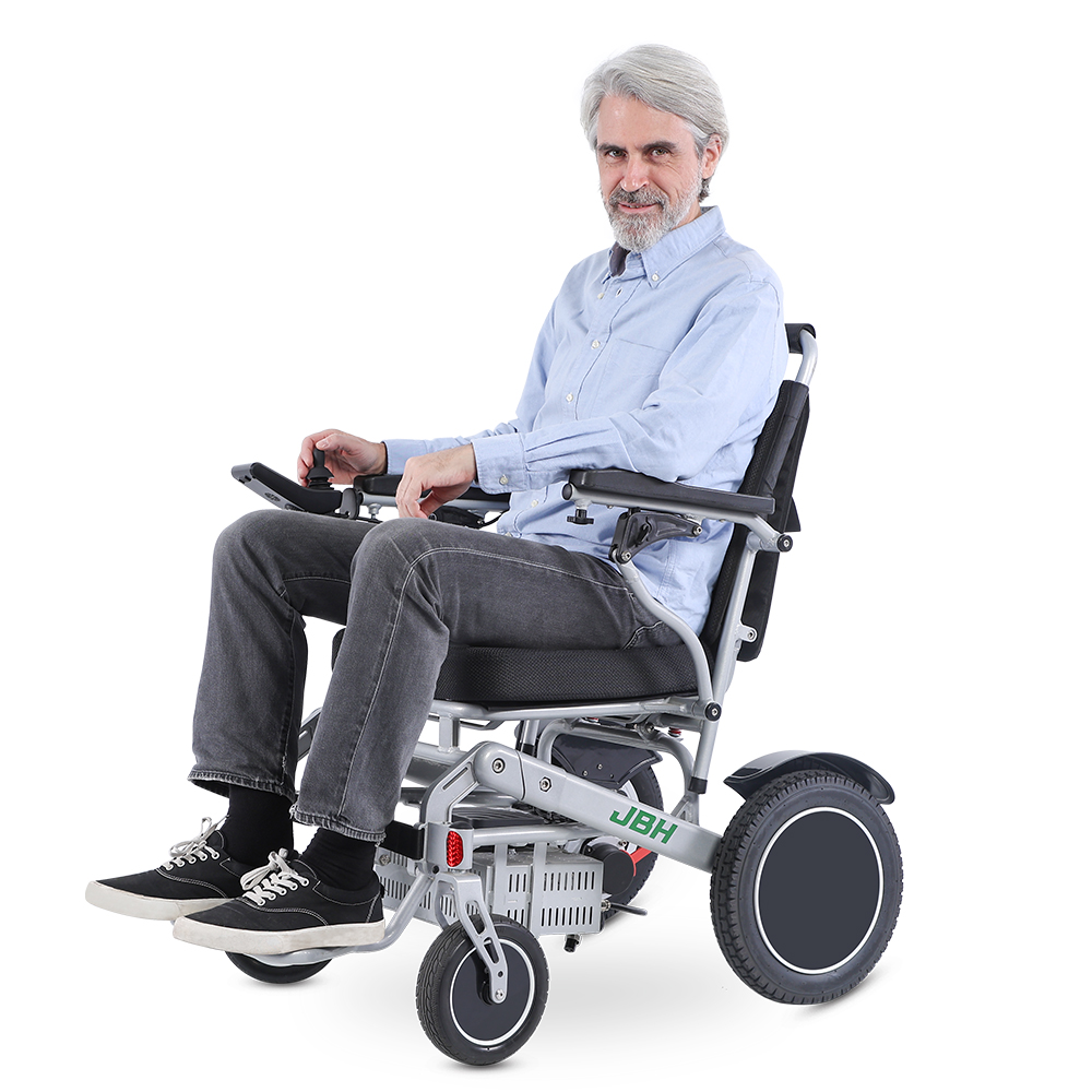 JBH Silver Foldable Travel Alloy Power Wheelchair D10